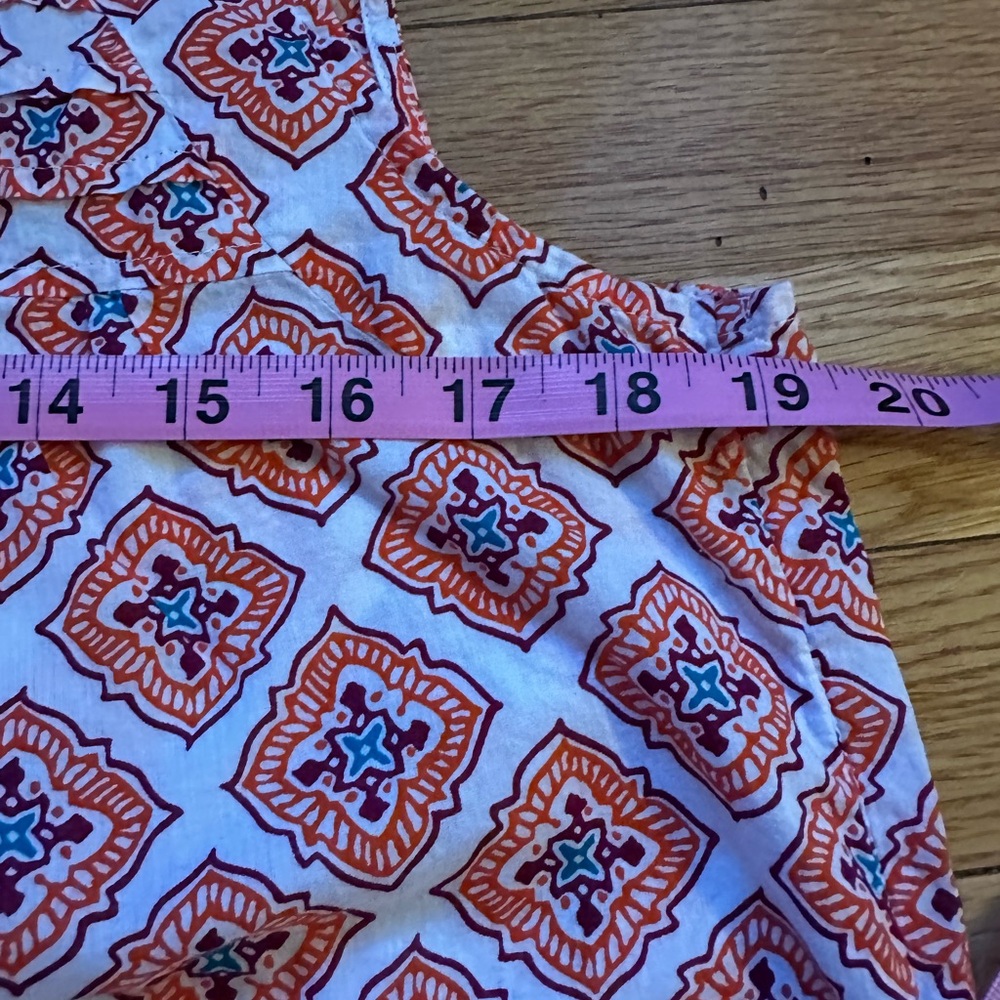 LOFT Sleeveless Top with Red and White Pattern - Picture 6 of 7